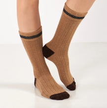 Görseli Galeri görüntüleyiciye yükleyin, Alpaka & Koyun Yünü | Bej/Kahve | İnce Çizgili