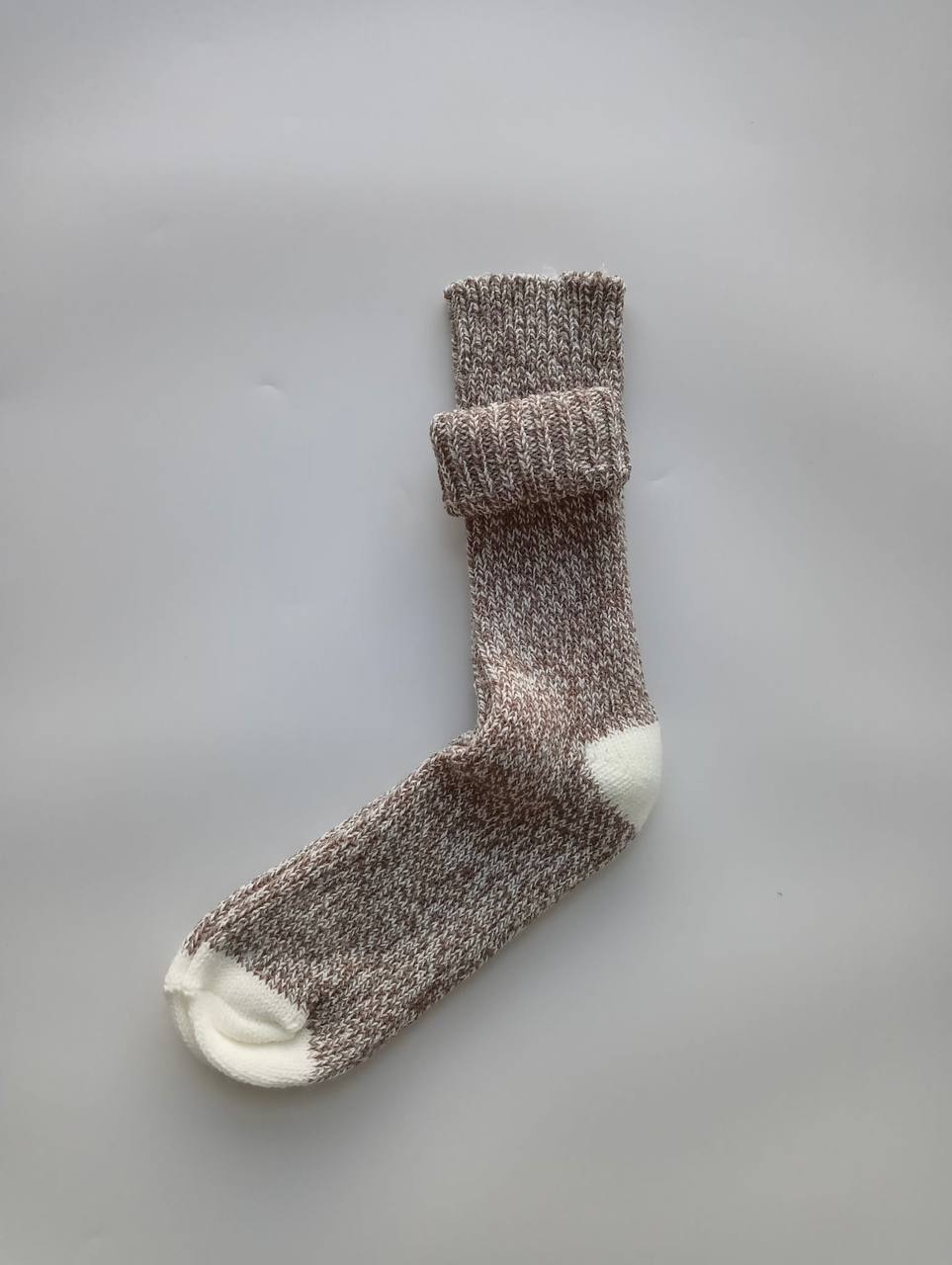 Sütlü Kahve Kırçıllı Pamuk Çorap
