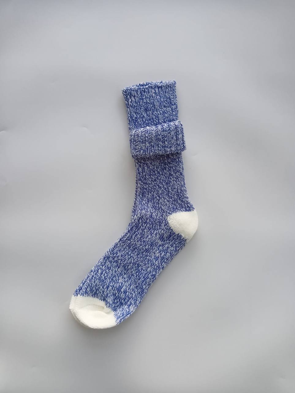 Mavi Kırçıllı Pamuk Çorap